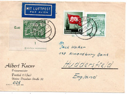 62768 - DDR - 1953 - 30Pfg Aufbauprogramm MiF A LpBf FREITAL -> Grossbritannien - Lettres & Documents