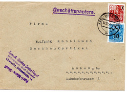 62769 - DDR - 1954 - 10/12Pfg Fuenfjahrplan MiF A GeschBf KARL-MARX-STADT -> Loebau - Brieven En Documenten