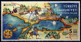 Türkiye 2020 Mi 4577 Europa, Ancient Postal Routes, Map, Horse, Sailing Ship - Used Stamps