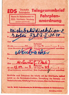 62775 - DDR - 1974 - Kurier-Umschl "Telegrammbrief Fahrplananordnung" Der Reichsbahn, Gebraucht - Treinen