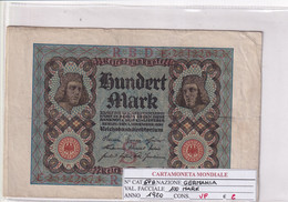 GERMANIA WEIMAR 100 MARK 1920 P 69B - 100 Mark