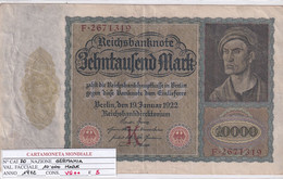 GERMANIA WEIMAR 10'000 MARK 1922 P 70 - 10000 Mark
