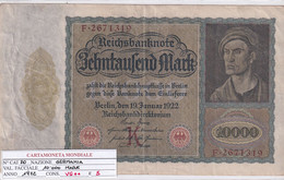 GERMANIA WEIMAR 10'000 MARK 1922 P 70 - 10.000 Mark