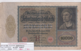 GERMANIA WEIMAR 10'000 MARK 1922 P 70 - 10.000 Mark