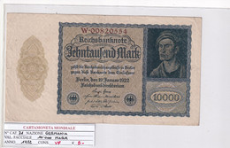 GERMANIA WEIMAR 10'000 MARK 1922 P 71 - 10.000 Mark