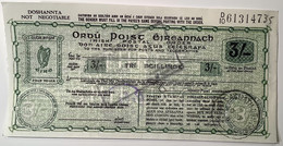 Ireland RARE "Irish Postal Order" 3s 1967 S.BIHAILE A’CLIATH DÚN DEALGAN(postal Note Stationery Money Irlande Irland Bon - Postwaardestukken