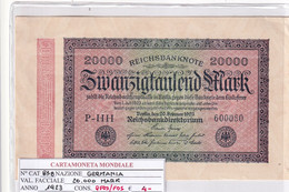 GERMANIA WEIMAR 20'000 MARK 1923 P 85B - 20.000 Mark