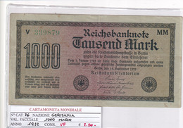 GERMANIA WEIMAR 1'000 MARK 1922 P 76 - 1.000 Mark