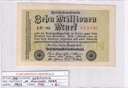 GERMANIA WEIMAR 10 MILLIONEN MARK 1923 P 106 - 10 Millionen Mark