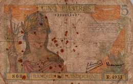 5 PIASTRES INDOCHINE - Indochina