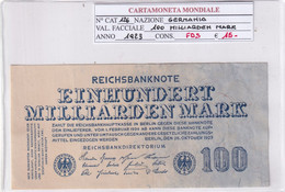 GERMANIA WEIMAR 100 MILLIARDEN MARK 1923 P 126 - 100 Miljard Mark