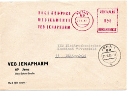 62792 - DDR / ZKD - 1968 - 30Pfg ZKD-AbsFreistpl "Hochwertige Medikamente VEB Jenapharm"a ZKD-Bf JENA -> BITTERFELD - Pharmacy