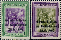 140637 MNH SAN MARINO 1949 JORNADA FILATELICA - Usati