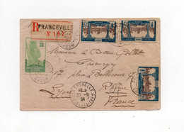 !!! GABON, LETTRE RECOMMANDEE DE FRANCEVILLE POUR LYON DE 1924 - Covers & Documents