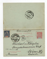 !!! GABON, ENTIER AVEC CARTE REPONSE RECOMMANDE DE LIBREVILLE POUR L'AUTRICHE DE 1910 - Covers & Documents