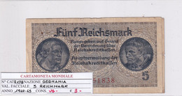 GERMANIA TERZO REICH 5 REICHSMARK 1940-45 R 138 - 5 Reichsmark