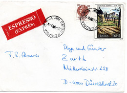 62808 - Italien - 1979 - 520L Soffici MiF A EilBf PERUGIA -> DUESSELDORF (Westdeutschland) - 1971-80: Poststempel