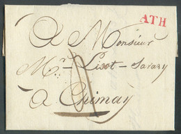 Lettre De ATH (griffe Rouge) Le 23 Juin 1824 Vers Chimay; Port De 4 Décimes;  Magnifique Frappe Et Grande Fraîcheur - 20 - 1815-1830 (Holländische Periode)