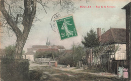 CPA Bouilly - Rue De La Fontaine - Animé Et Colorisé - - Other & Unclassified