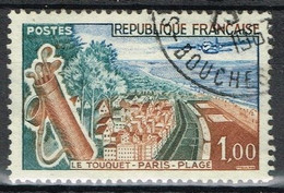 FR VAR 53 - FRANCE N° 1355 Obl. Variété REPUBLIQUE FRANCAISE En Vert - Used Stamps