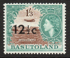 Basutoland 1961 12½c On 1/3d Definitive Surcharge, Type I, Hinged Mint, SG 65 (BA) - 1933-1964 Colonie Britannique