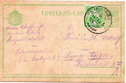 62818 - Ungarn - 1914 - 5f. GAKte M ZusFrankatur PILISVOROS -> Deutschland - Storia Postale