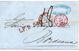 62820 - Niederlande - 1850 - Vorphila-Bf AMSTERDAM -> BORDEAUX (Frankreich) - ...-1852 Prephilately