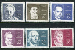 DDR / E. GERMANY 1970 Cultural Personalities MNH / **.  Michel 1534-39 - Nuevos