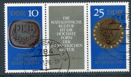 DDR / E. GERMANY 1970 Cultural League Strip Used.  Michel 1592-93 - Gebruikt