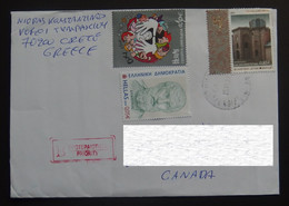 2022 Greece To Canada Cover - Lettres & Documents