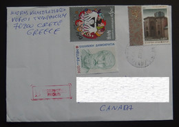 2022 Greece To Canada Cover - Briefe U. Dokumente