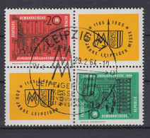 DDR 1012-1013 4er Block Leipziger Frühjahrsmesse 10 + 20 Pf Sonderstempel - Andere & Zonder Classificatie