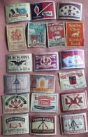 19 Vintage Lucifersetiketten  / Matchboxeslabels  MADE IN BELGIUM - Zündholzschachteletiketten