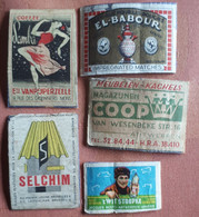 6 Vintage Lucifersetiketten  / Matchboxeslabels  VANPIJPERZEELE Mons / EL BABOUR E.a. - Zündholzschachteletiketten