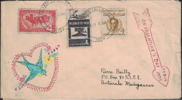 ETATS-UNIS - KLAMATH FALLS - OREGON - 21-1-1959 - LETTRE ON VALENTINE DAY - POUR ANTSIRABE - MADAGASCAR - BONNE DESTINAT - Storia Postale