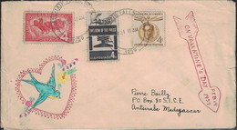 ETATS-UNIS - KLAMATH FALLS - OREGON - 21-1-1959 - LETTRE ON VALENTINE DAY - POUR ANTSIRABE - MADAGASCAR - BONNE DESTINAT - Covers & Documents