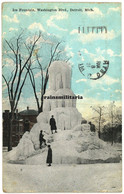 DETROID, Michigan, Ice Fountain, Washington Blvd. - 1921 Naar Gent Ledeberg - Detroit