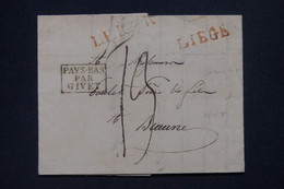 FRANCE - Cachet D'entrée Par Pays Bas Givet Sur Lettre En 1819 Pour Beaune Avec Marque Postale De Liège  - L 136130 - Marques D'entrées