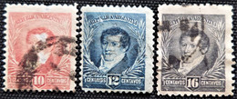 Timbre D'Argentine 1892 -1897 Belgrano Stampworld N° 95A_96A_97A - Oblitérés