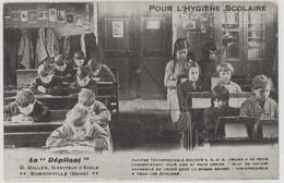 Cpa Pub Pour L'hygiène Scolaire - Le " Dépliant " G. Gilles Directeur D'Ecole, Romainville - Ets Gossens    (S.11576 ) - Publicité