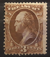 USA ETATS UNIS Service TREASURY TRESOR   Yvert 84 Scott 074, 3 C Brown Washington Obl Violette Purple Cancel,  TB - Service