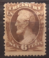 USA ETATS UNIS Service TREASURY TRESOR   Yvert 85 Scott 075, 6 C Brown Lincoln Neuf (*) MNG  TB Cote $ 50 - Officials