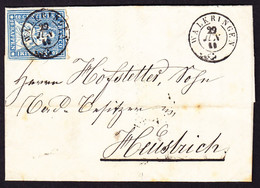 1859 Kleiner Faltbrief Mit 10 Rp Strubel, Vollrandig, Gestempelt WALKRINGEN Nach Heustrich. Brief Etwas Fleckig. - Storia Postale