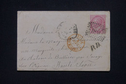 FRANCE - Cachet Rouge D'Entrée " Italie Amb M.Cenis A " Sur Enveloppe D'Italie En 1868 Pour Voray - L 136162 - Marques D'entrées