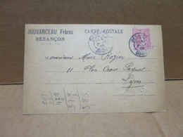 Besançon (25) Carte Commerciale Publicitaire Jouvanceau Frères 1906 - Besancon