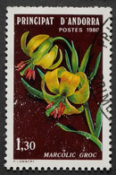 ANDORRE FR 1980 N°287 OBLITERE 1,30 Flore - Lys Pyrénées - USED - Oblitérés