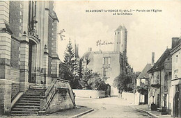 - Indre Et Loire -ref.B187- Beaumont La Ronce - Parvis De L Eglise Et Chateau - - Beaumont-la-Ronce