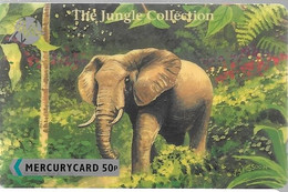 CARTE+GB-MERCURY CARD-50P-THE JUNGLE COLLECTION-ELEPHANT- TBE- - Giungla