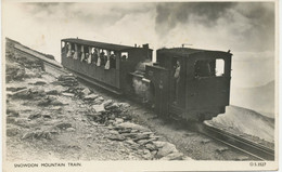 GB „LLANDUDNO / CAERNARVON“ CDS 27mm 1954 Also Violett Cachet „SUMMIT OF SNOWDON“ On Very Nice RP Snowdon Mountain Train - Marcofilie