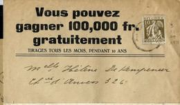 Env. (entière) Entête Publ. :Vous Pouvez Gagner 100,000 Fr Gratuitement  - Obl. 1934 - Autres & Non Classés